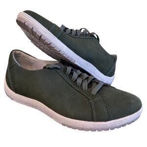 Dansko Leela Waterproof Nubuck Green Lace Up Sneakers Women's Size 41 10.5 Shoes
